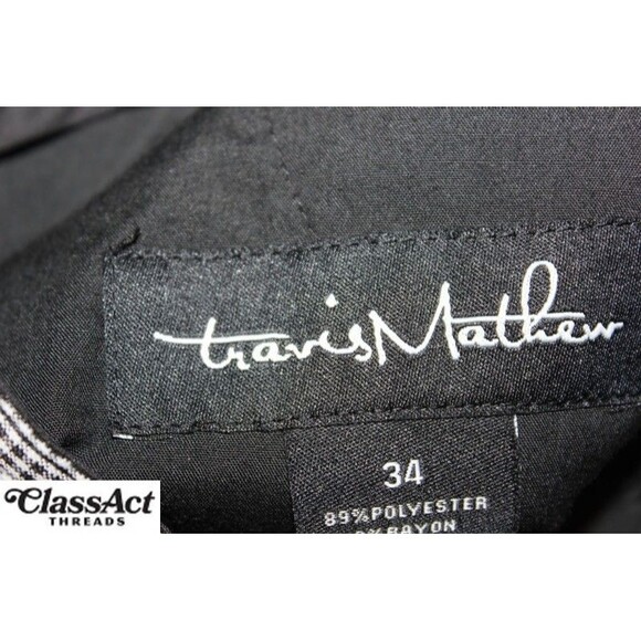 Travis Mathew Shorts Mens Grey Plaid Flat Front Stretch Golf Walking Chino 34" W - Picture 6 of 8